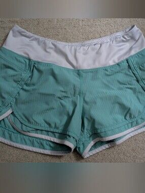 Hylete Women's Athletic Shorts in Teal and Gray